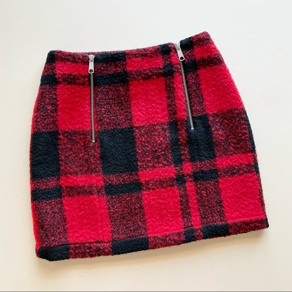 ASOS Dresses & Skirts - ASOS Plaid Double Zipper Mini Skirt